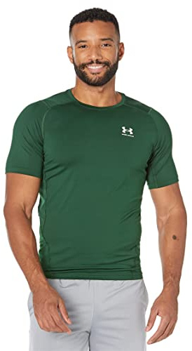 Under Armour UA HG Armour Comp SS, T-shirt à manches courtes, T-shirt de compression pour homme Homme, Black / White, 3XL