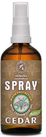 Spray Antitarme con Oli Essenziali di Cedro e Limone 100ml - Protezione Antitarme per Armadio - Rinfrescante per Guardaroba - Protezione Naturale Contro le tarme - Cura del Panno