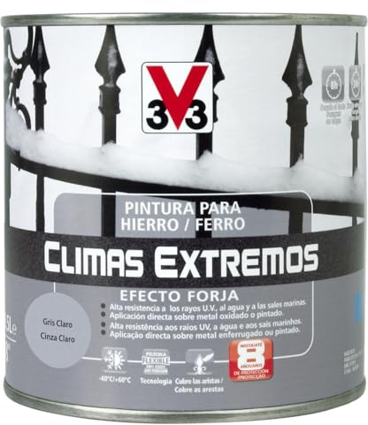 V33 Pintura Hierro Climas Extremos Forja Gris Claro 0,5L