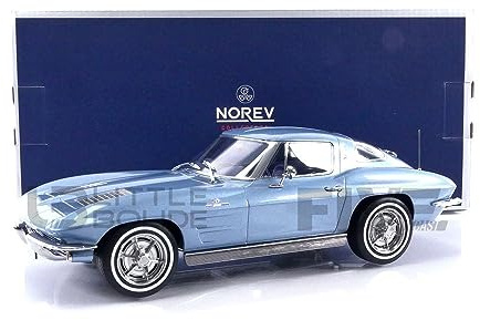 Norev NV189050 1:18 Chevrolet Corvette Sting Ray 1963 Light Blue Metallic Collectable Model, Multi