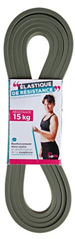 UPFIT - Bande élastique de résistance, Musculation Résistance: 15kg Conçu pour séances Musculation,de Cross-Training ou préparation Physique Longueur: 208cm,Largeur: 1,30cm, Gris, NC