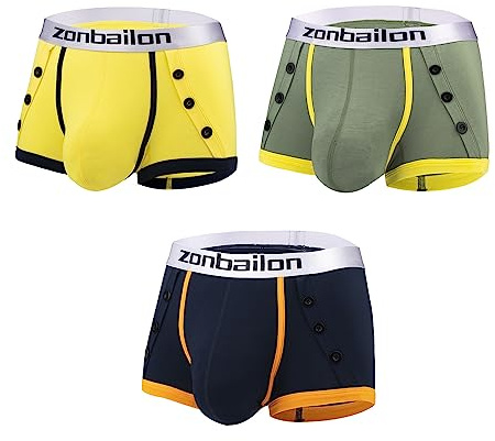 YAHWULAI Boxer da uomo in materiale morbido Big Ball Pouch vita larga fibra di bambù senza bordo