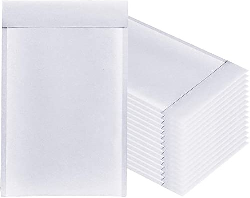 NaXew Gepolsterte Briefumschläge, A6, mit leicht abreißbarem Streifen, haftklebend, Luftpolster-Versandtaschen, Luftpolsterumschlag, Schutzverpackung, 100 x 165 mm (weiß, A6, 10 Stück)