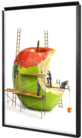24x36 Poster Frames, Plexiglass, Black Aluminum Snap Frame, Front-loading Frame for Wall (Black, 1pcs)