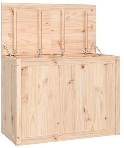 vidaXL Baúl para Colada Cubo Cesto Tapa Almacenamiento Ropas Zapatos Juguetes Cuarto Baño Dormitorio Decoración Madera Maciza de Pino
