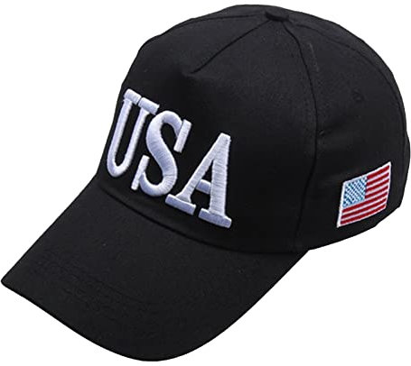 QIFLY Mens Usa Flag Washed Cotton Baseball Cap Golf Cap with Trucker Hat Us American Flag Embroidered Mesh Trucker Cap Amerikanische Flagge Hut