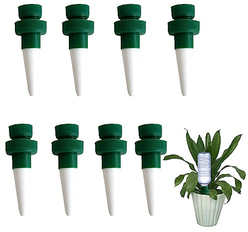 Bewässerungssystem Automatische Bewässerung Set Selbstbewässernde Spikes Automatische Bewässerungsgeräte Wasserspender Pflanze Für Garten, Pflanzen, Blumen, Kübelpflanzen und Urlaub (8 Stück)