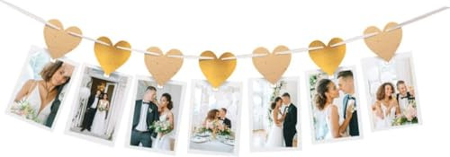 Amscan 9913258 - Fotogirlande Hochzeit, Papier, Bildergirlande, Wanddekoration, Geburtstagsdeko