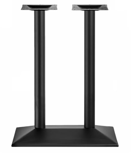 Alpremo Tischgestell Untergestell aus Metall 72 cm Höhe Doppelbein schwarz Bistro Kantine Mensa Doppelfuß