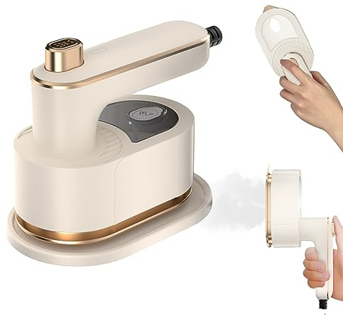 Mini plancha de vapor, vaporizador portátil con placa base, plancha de viaje plegable con depósito de agua de 50 ml, plancha de vapor colgante compacta para el hogar