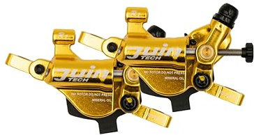 Juin R1 Hybrid Hydraulic Disc Brake Caliper, Mechanical/Hydraulic Disc Brake Kit, Gold
