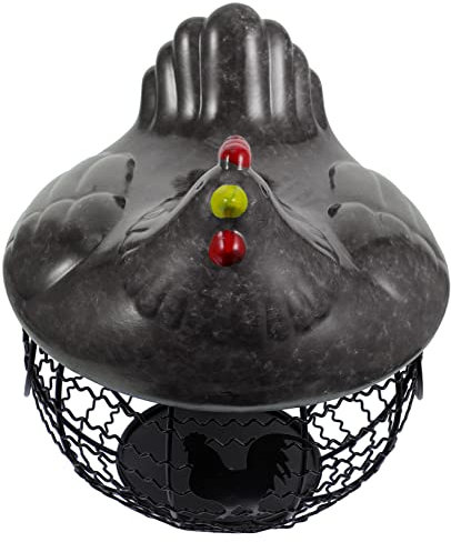 IMIKEYA Eierkorb für Aufbewahrung von Eiern und Obst Dekorativer im Landhausstil aus Eisen Praktischer Küchenkorb mit Natürlichen Design Robuster Metallkorb