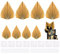 XKSOCT 8 pièces Décoration de Gâteau,Forme Feuille de Palmier,Gâteau d'anniversaire With Balle Gâteau Topper,pour Anniversaire,Mariage,Décorations de Fête,DIY Decoration Gateau(2 tailles) (Or)