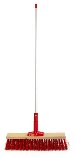 VASKO Balai de rue avec pointe amovible EXTRA-CLICK + manche en oxyde d'aluminium 40 cm - Balai pratique - Poils durs - Manche en oxyde d'aluminium - 140 cm