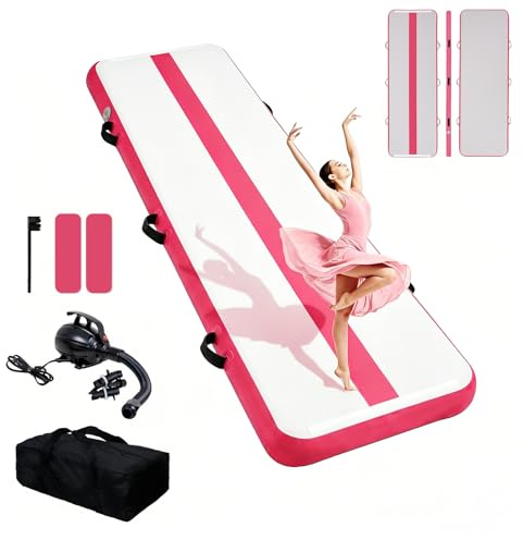 Tuxedo Sailor Aufblasbare Gymnastikmatte mit elektrischer Pumpe, Aufbewahrungstasche, Reparaturset, Luftmatte für Heimtraining, Cheerleading, Yoga