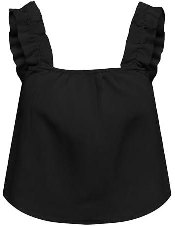 ONLY Onljakiri Linen Short Singlet PTM, Black, L