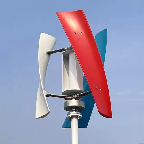 600W Vertikal Windkraftanlage 48V Garten Helix Windgenerator mit Laderegler | Kein Lärm Windergie Turbinen Generator,3 Phasen Vertikal Maglev Windturbinen,Off Grid Windkraftanlage Für Zuhause, Garten