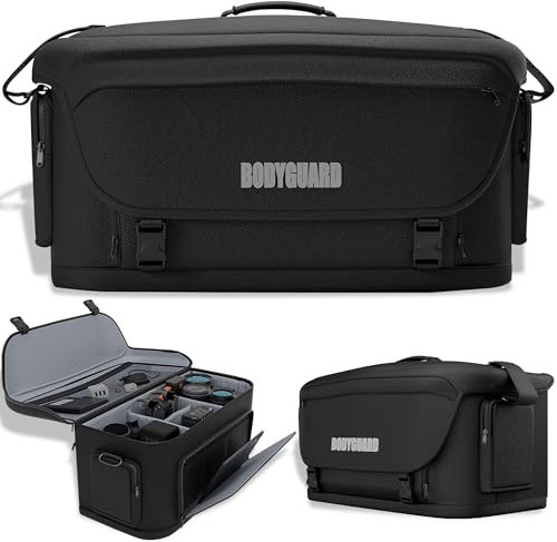 Bodyguard 4XL Kameratasche Groß – Fototasche für Spiegelreflexkameras - großes Hauptfach mit 3 flexiblen Trennwänden, viele Kleinteilfächer, Kamera Tasche gepolstert, Wasserfest