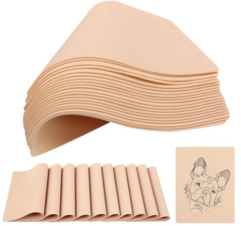 30 Piezas Piel Sintética para Tatuaje, TONBAO Piel de Práctica para Tatuaje 19x14cm con Doble Cara, Piel Falsa Suave para Principiantes y Artistas Profesionales de Tatuaje | Piel falsa suave, piel en blanco, accesorios de tatuaje adecuados para ejercicios
