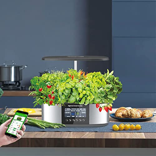 Sistema di Coltivazione idroponica Smart Garden Planter, 21 baccelli, aggiunta Automatica Intelligente di Acqua e nutrienti con Schermo LCD da 4,8 Pollici, Kit di germinazione per Giardino d