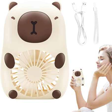 Cute Handheld Fan, USB Rechargeable Mini Air Cooler, Cartoon Hand Fan for Kids, 3-Speed Air Coolers, Cooling Device for Girls, Boys, Women, Men, Students, Travel & Outdoor Use Women Men Students