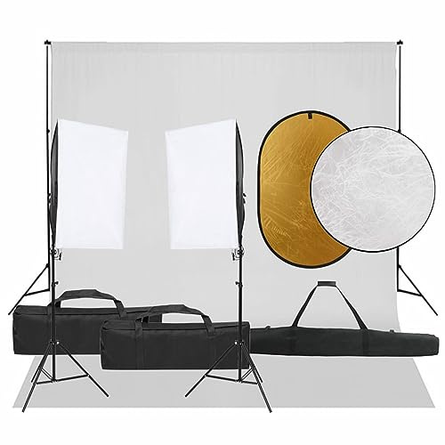 Juroupi Kit per Studio Fotografico con Set Luci, Fondale e Riflettore,Studio Foto,Fotografia,Illuminazione e Studio,Luci e Flash da studio-3094757