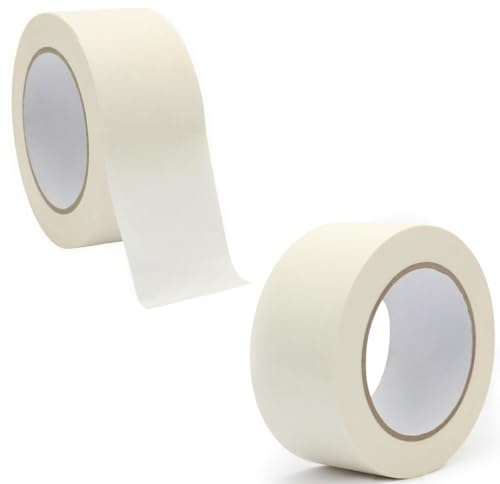 HCHES 50M x 50mm Weiß Malerkrepp Klebeband Scharnier Reparatur Bastelband Abklebeband für Buchbinder Abklebeband Lackierung Sicheres Befestigung und Verpackung ﻿