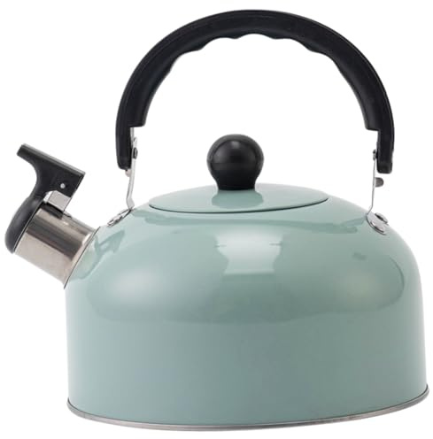 Healifty Bouilloire à Sifflet 3l Verte En Acier Inoxydable à Fond Plat Compatible Cuisinière Induction Et Gaz Cuisine Domestique Et Préparation De Thé