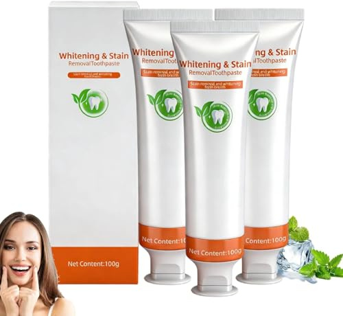 Whitening Zahnpasta Fördert eine Natürliche Zahnaufhellung für Empfindliche Zähne,Zahnpasta Weisse Zähne, Unterstützt die Zahnfleischgesundheit mit Langanhaltender Frische (3PC)