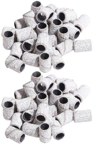 HINTRMENT 100 Pezzi Bande Abrasive Bianco in Corindone per Unghie, Professionali per Manicure e Pedicure, Accessori per Rimozione Smalto Gel e Cura Naturale
