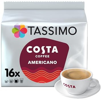Tassimo Costa Americano Coffee Pods, Pack of 16