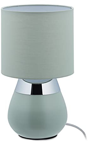 Relaxdays Nachttischlampe Touch, grün | ovale Tischlampe