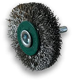 Lot de 6 brosses rotatives circulaires métalliques sur tige Ø 50 mm | Fil inox dur Ø 0,30 mm | Epaisseur 12 mm | 2 rangs | Pour perceuse ou visseuse à mandrin | Kibros 2650IT12x6