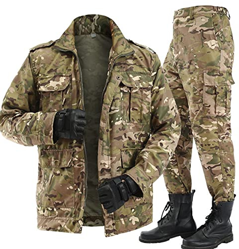 Unisex lätt kamouflage taktisk kamouflage overaller kostym, kamouflage jakt uniform kostym set, herr vår- och höstkläder, Kamouflage, XXL