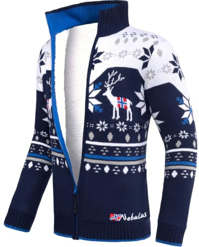 Nebulus Herren Norweger SVERRE, warme Strickjacke, praktische & vielseitige Jacke