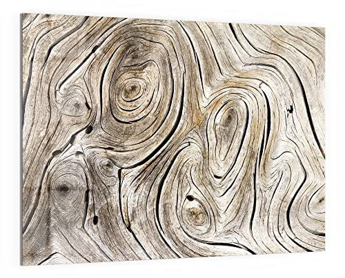 DEQORI Pizarra magnética de cristal, 120 x 90 cm, diseño de madera degradada, tablero magnético de cristal, incluye imanes, lápiz y paño para cocina y oficina, pizarra magnética y grabable