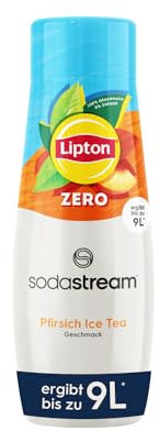 SodaStream Concentré Lipton Ice Tea Saveur Pêche Zéro pour Machine à Eau Pétillante et Soda | Préparez jusqu'à 9 Litres de Lipton en Quelques Secondes, Goût Original, 440ml