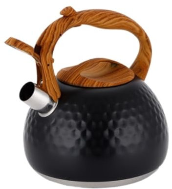 Bouilloire Sifflante Théière avec Sifflet Cafetière Cuisinière Bouilloire Noire Théière Col De Cygne Théière Cuisinière Sifflement Bouilloire Café Eau Théières pour Cuisinière Bouilloire à Flûte