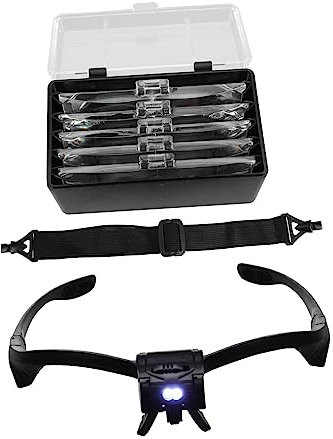 DOITOOL Kopftragelupe Mit Led-licht Leselupe Für Unterschiedliche Lupe Mit Ergonomischem Rahmendesign Brillenlupe Für Komfortable Nutzung