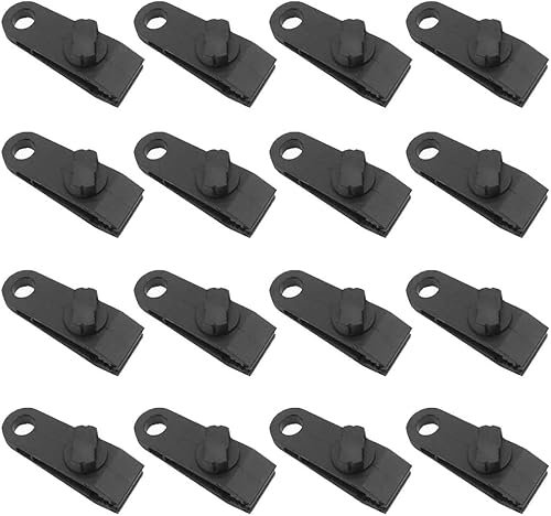 16PCS Tarp Clips Heavy Duty Lock Grip, Plastic Canvas Trap Clamps, Thumb Screw Tarp Clamps Strong for Outdoor Camping, Swimming Pool Covers, Boat Canopies, Car Cover, Awning Clamp