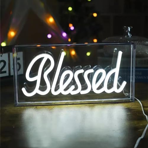 Señales de neón bendecidas para la encimera, luces LED de neón, carpa, letras, caja luminosa, letras, letras, letras, letras, letras, letras, letras, letras, letras, letras, letras, letras, letras