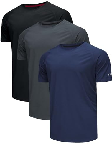 3 Pack T-Shirt Sportive Da Uomo Traspiranti Ad Asciugatura Rapida Magliette A Manica Corta Camicia Funzionale Asciugatura Rapida Traspirante Corsa Camicia Da Allenamento A Manica Corta Uomo