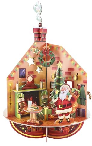 SANTORO Calendario Dell'Avvento Di Natale Calendario Natalizio Pop-Up 3D Con Conto Alla Rovescia, Deck The Halls, 25 Pezzi Diversi Per Ogni Giorno, Regalo Natalizio Per Bambini E Adulti