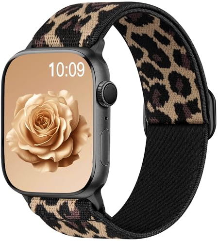 Maledan Solo Loop nylonrem kompatibel med Apple Watch-remmar 40 mm, 41 mm, 38 mm, 42 mm, 44 mm, 45 mm, 46 mm, 49 mm, kvinnor och män, stretchigt elastiskt sportband för iWatch serie 11, 10, 9, 8, 7, 6