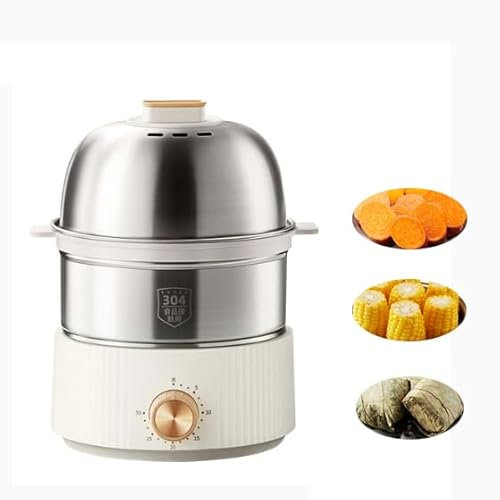 Yiustldd Cuociuova Elettrico, cuociuova Automatico a Vapore, cuociuova a Vapore, scaldavivande per Verdure, Pesce, Gnocchi, pappe per Bambini