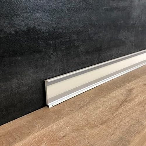 PROVISTON - Battiscopa in plastica, 11,8 x 58 x 2500 mm, in schiuma rigida in PVC, per incollare, clip, viti e chiodi, 25 m, 10 pezzi