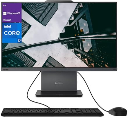 Lenovo ThinkCentre Neo 50a Business All-in-One, display FHD antiriflesso da 23,8, Intel Core i7-13620H, RAM DDR5 da 32 GB, SSD da 1 TB, KB e mouse cablati, HDMI, RJ-45, webcam, Wi-Fi 6, Windows 11