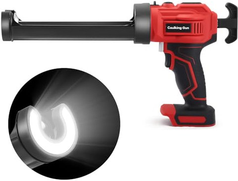 Cordless Caulking Gun, Electric Caulk Gun for Makita 20V/18V Battery with 4 Adjustable Speed & LED Light, Caulking Adhesive Guns for Kitchen Bathroom Window Filling Sealing（Battery Not Included）