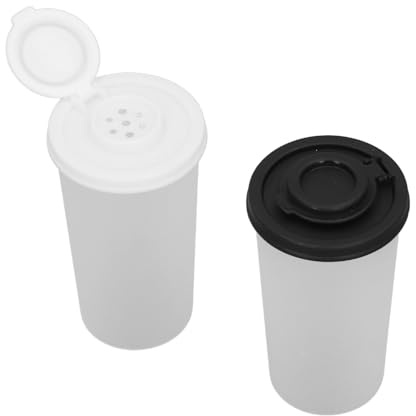 Plastic Salt and Pepper Dispenser Set, 2 Piece Reusable Shaker Containers for Camping, Picnic, Outdoor Travel, Kitchen Accessories