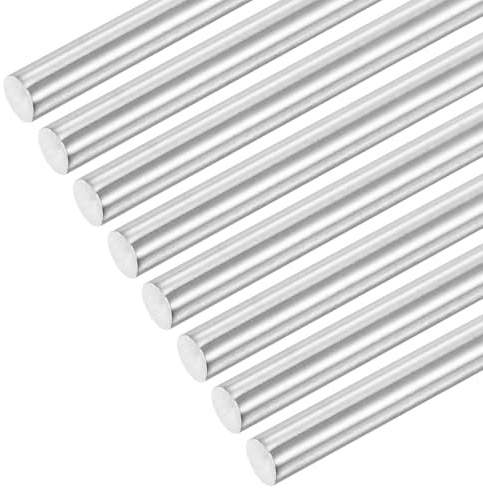 QUARKZMAN 8 stycken rostfria stavar metallstavar 8 mm x 420 mm massiva vågstavar 304 rostfritt stål rund stång solid rundstav för gör-det-självare gör-det-själv bil flygplan hantverksmodell